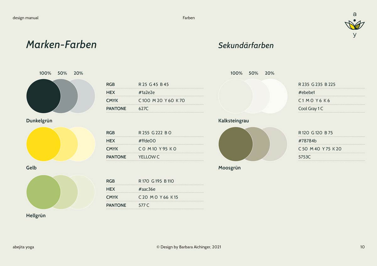 brand colors in the design manual